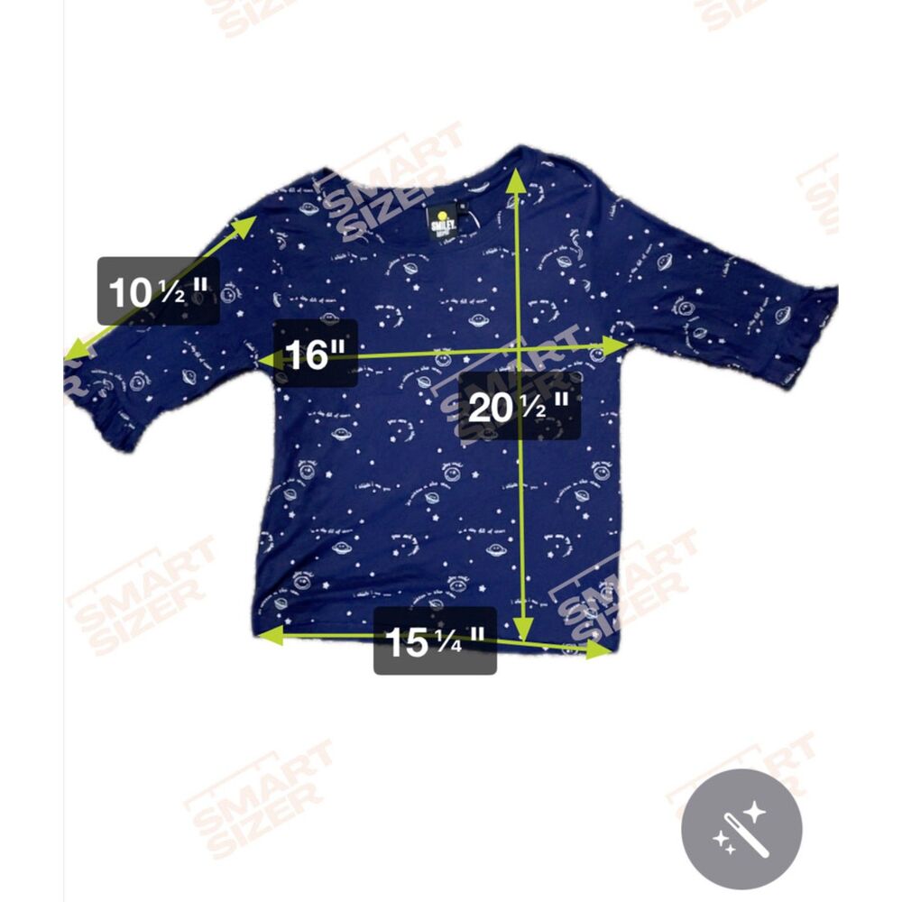 Smiley World NWT navy print top M